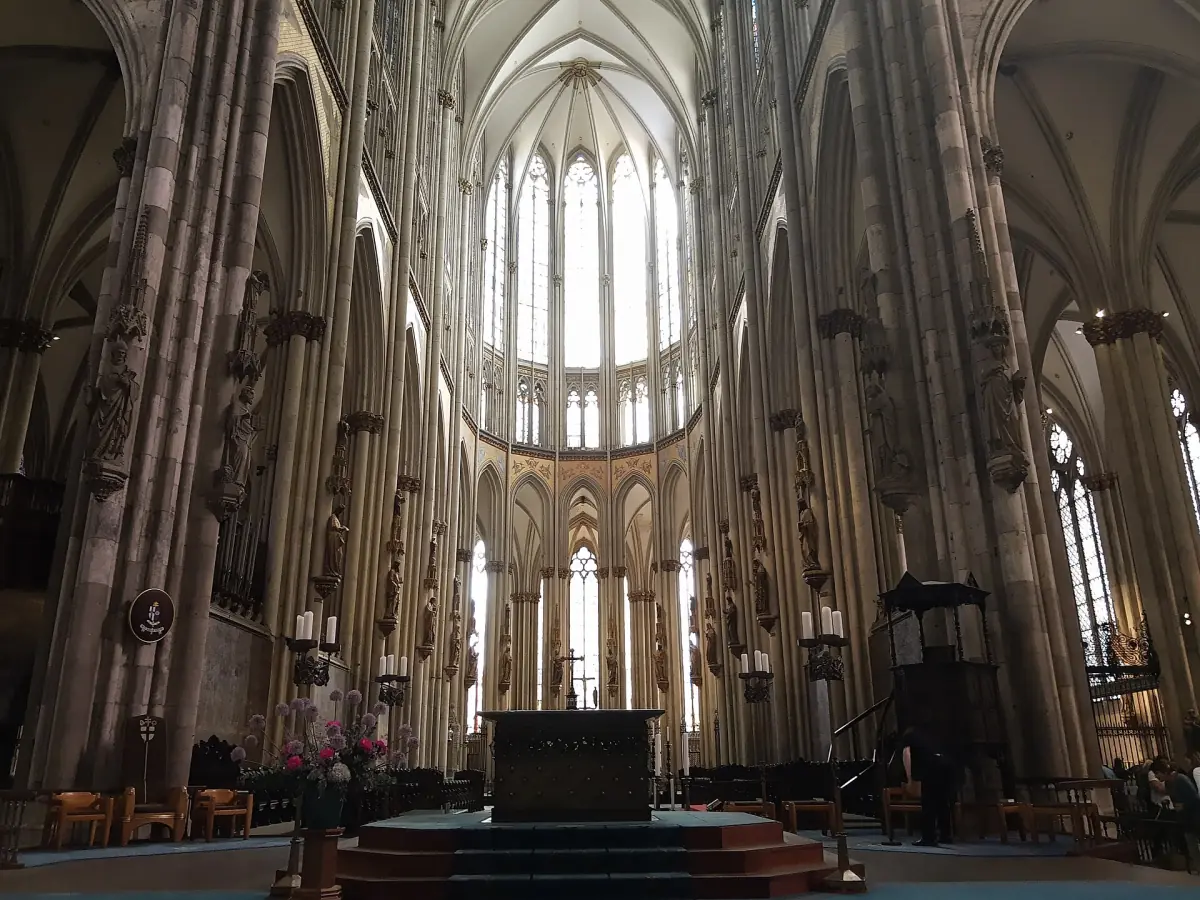 The high Gothic vault towards the choir