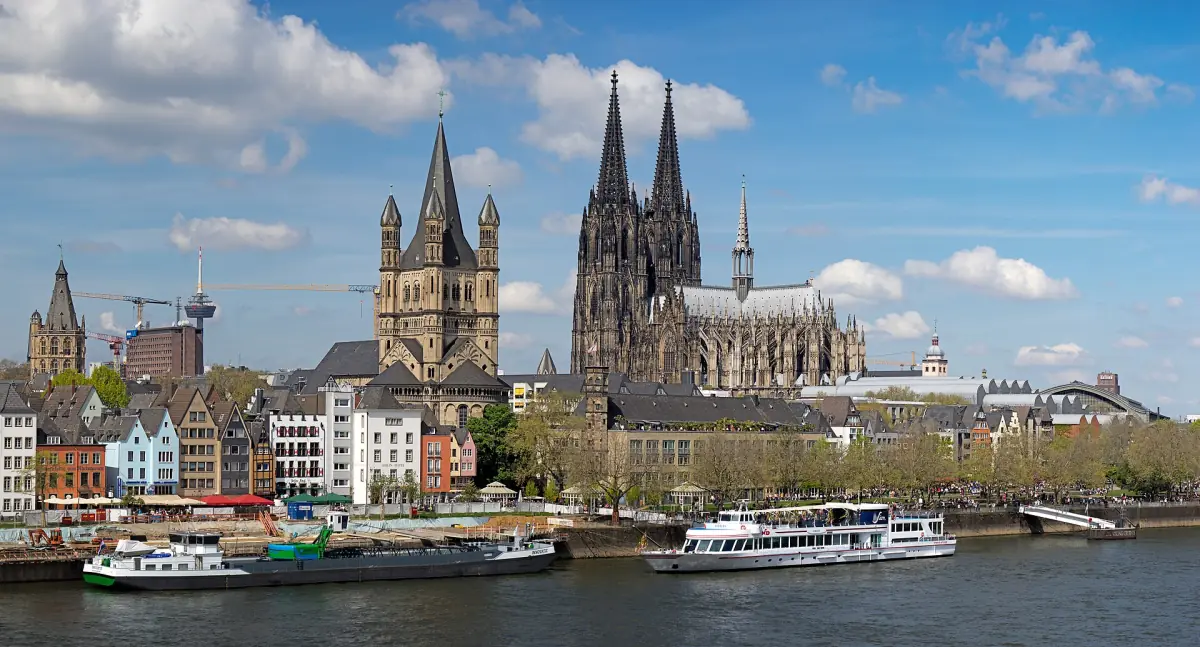 Cologne Cathedral and Great St. Martin above the Rhine
