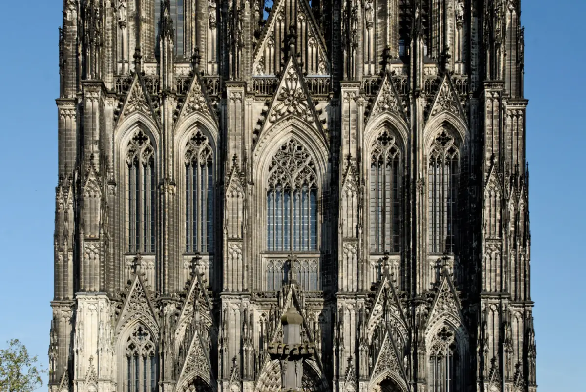 Gothic tracery on the west facade