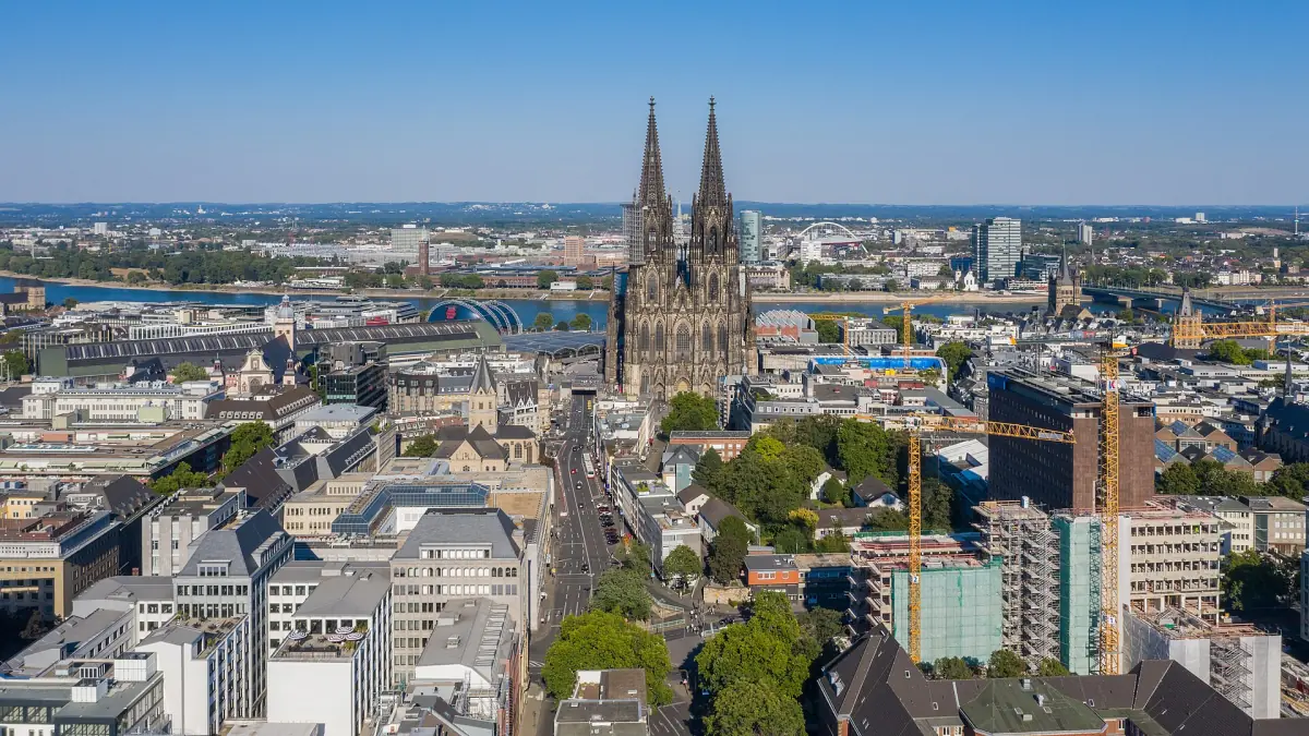 Cologne's city centre around the cathedral